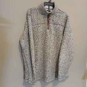 Grizzly Sherpa Pullover/ Mens Medium /Quarter Zip/ Fleece/ Brown Beige